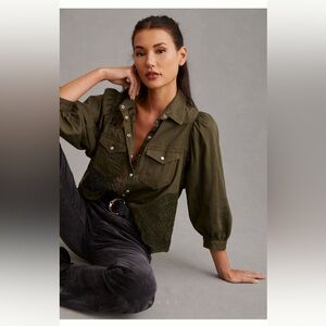 Pilcro Eyelet Lace Buttondown